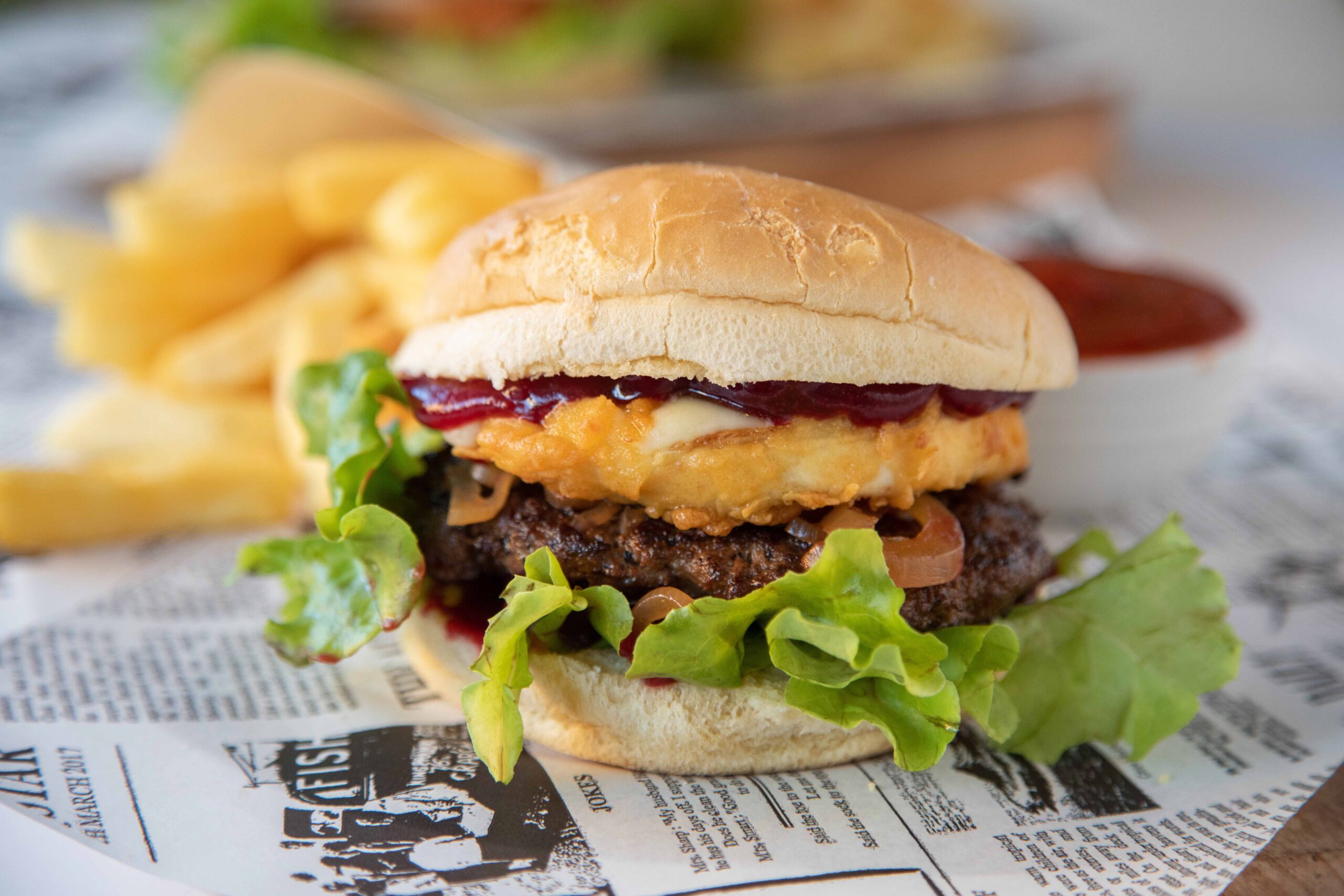 The brie and caramelized onion burger at UB's Milk Bar