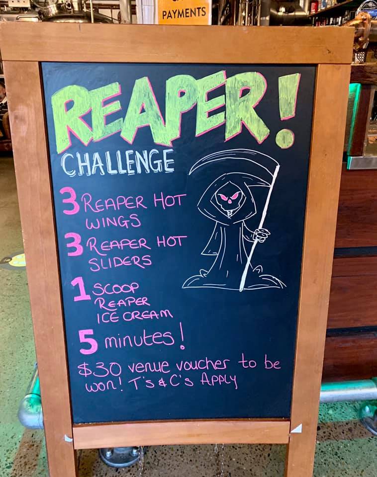 Reaper challenge at the Pumpyard Bar and Brewery