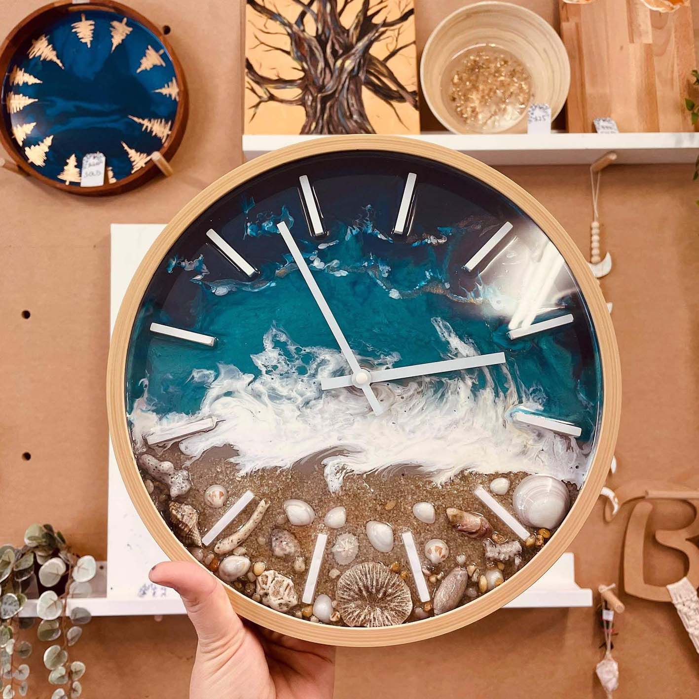 Resin art clocks