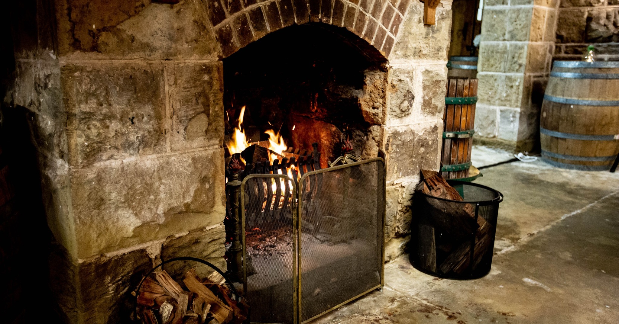Fireplace in the cellar at Woodlands of Marburg Fireplace in the cellar at Woodlands of Marburg