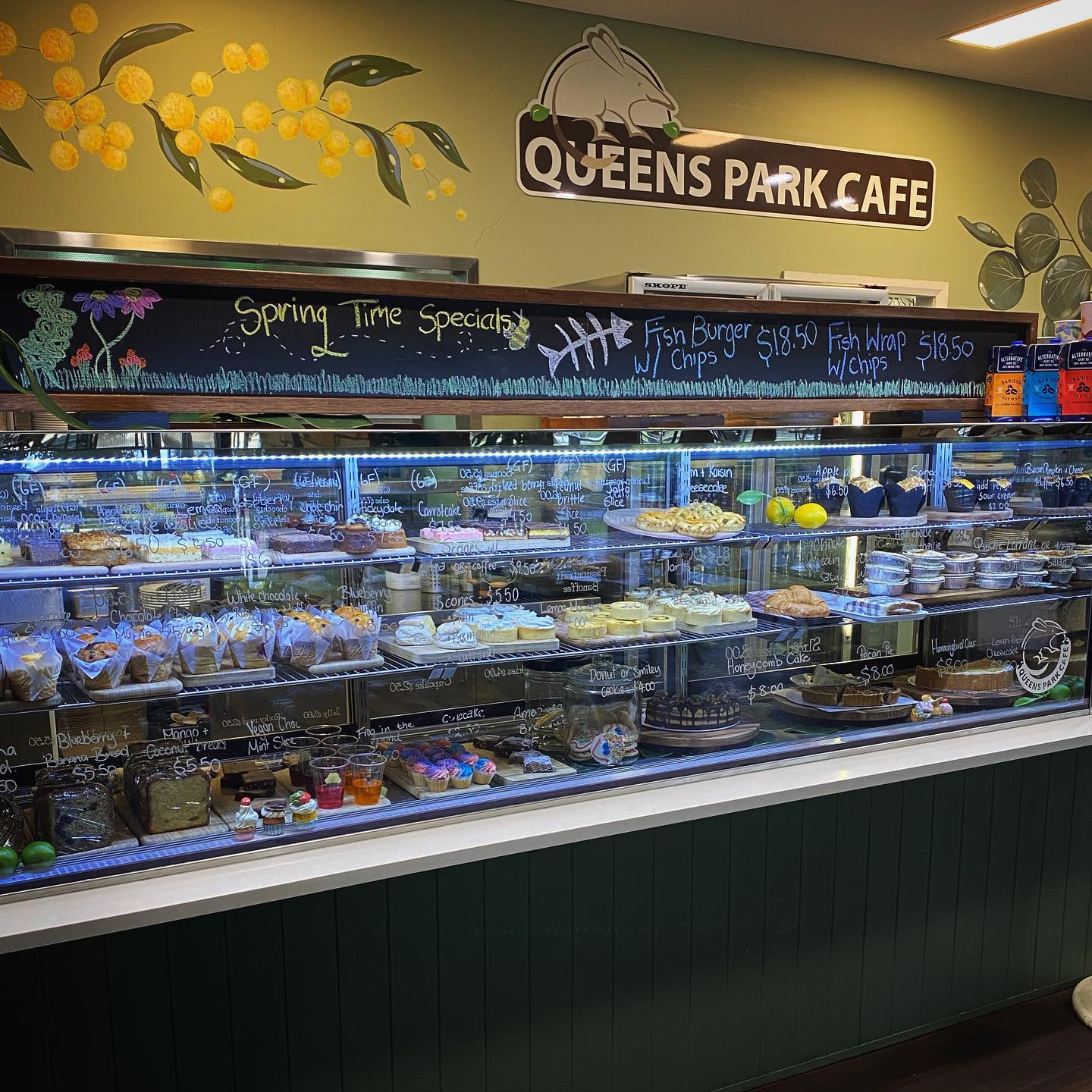 Queens Park Cafe cake cabinet