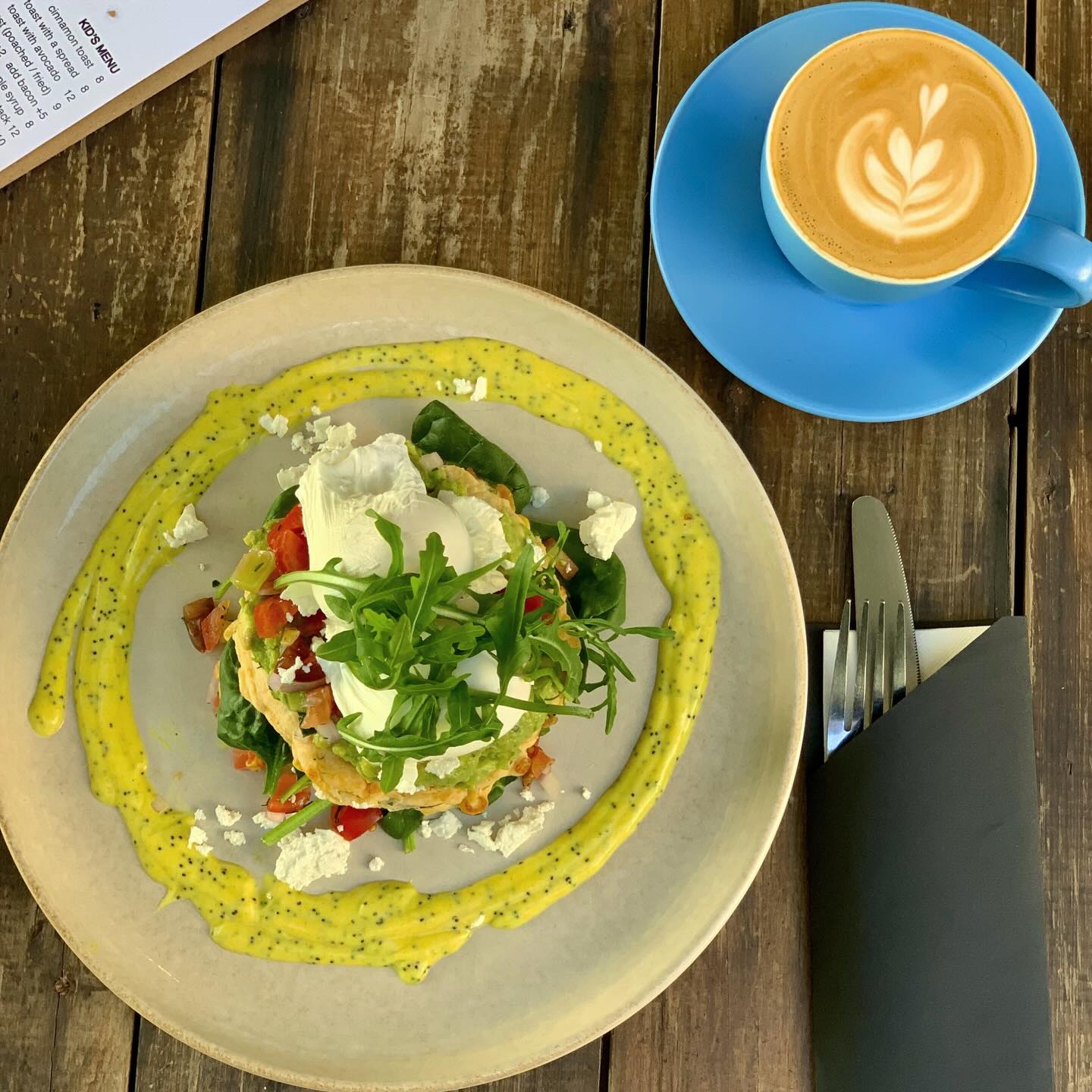 Corn and Zucchini fritters at Elderflower Cafe