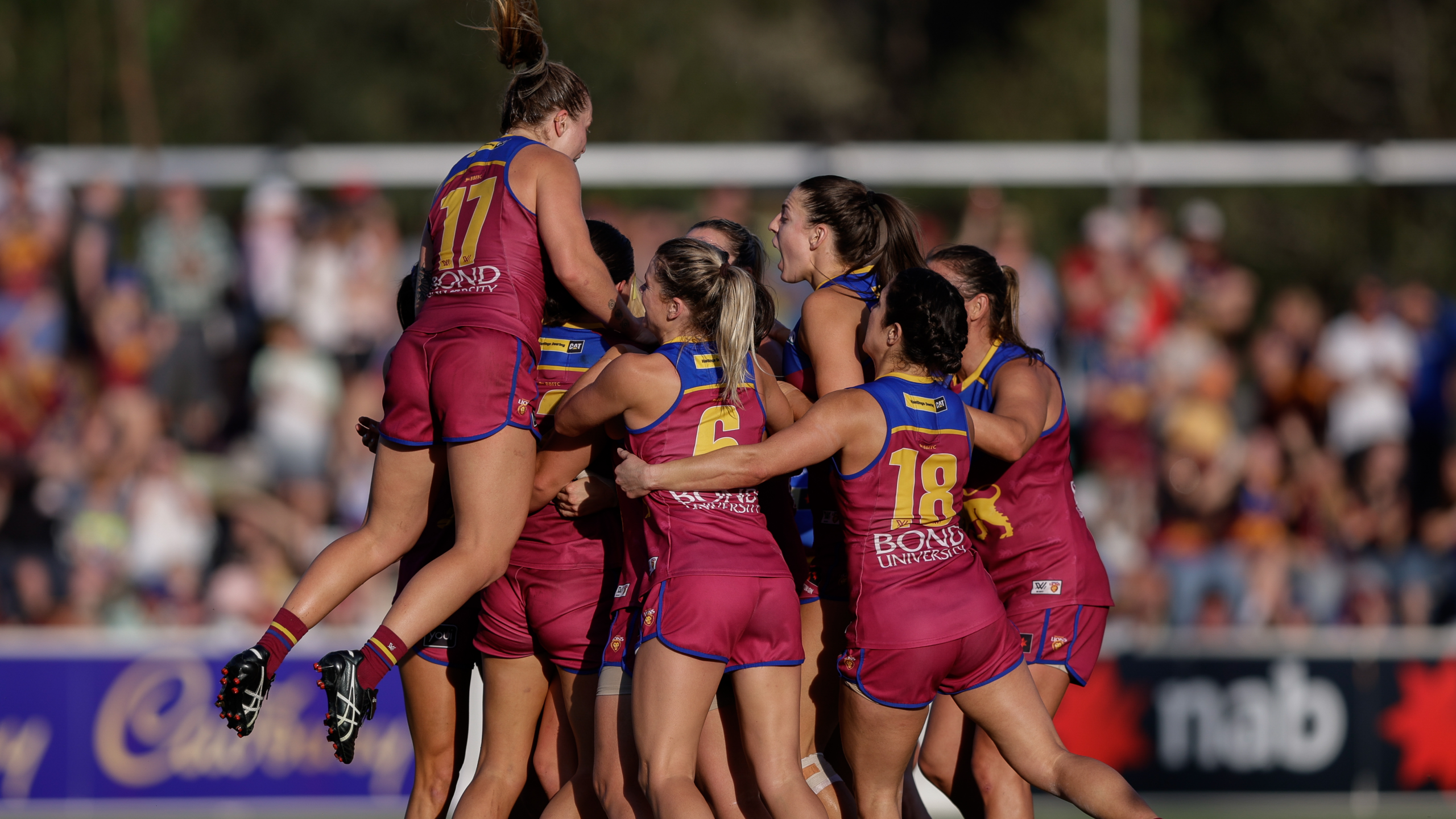 Brisbane Lions AFLW team at Ipswich's Brighton Homes Arena. Brisbane Lions AFLW team at Ipswich's Brighton Homes Arena.