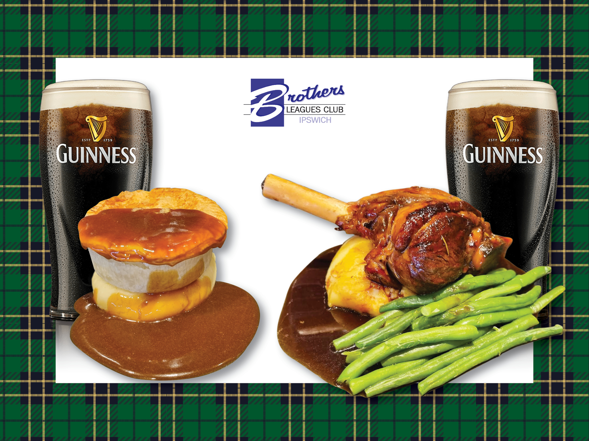 Guinness Pie and lamb shank deal