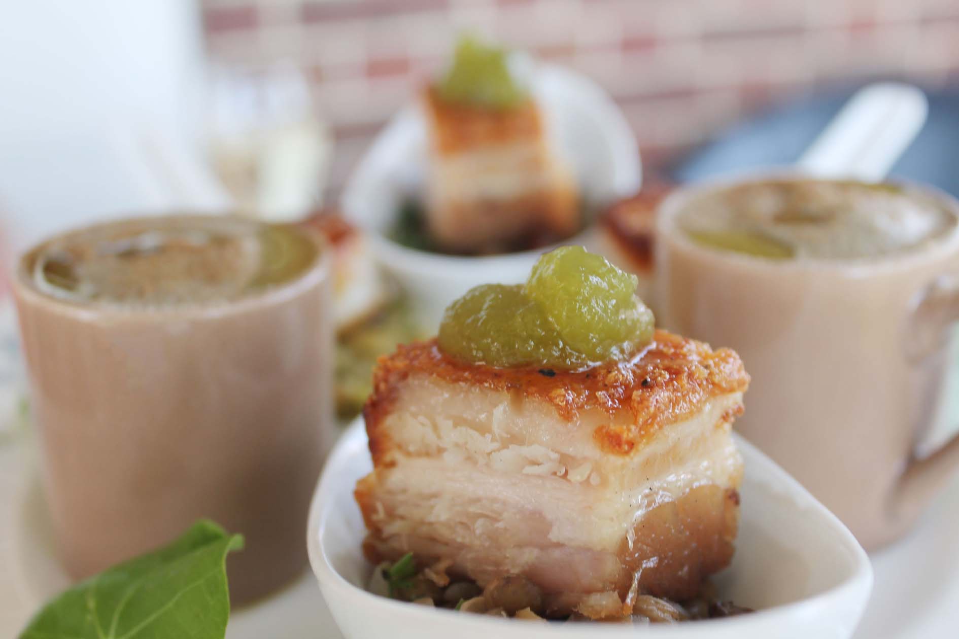 The Cottage high tea pork belly