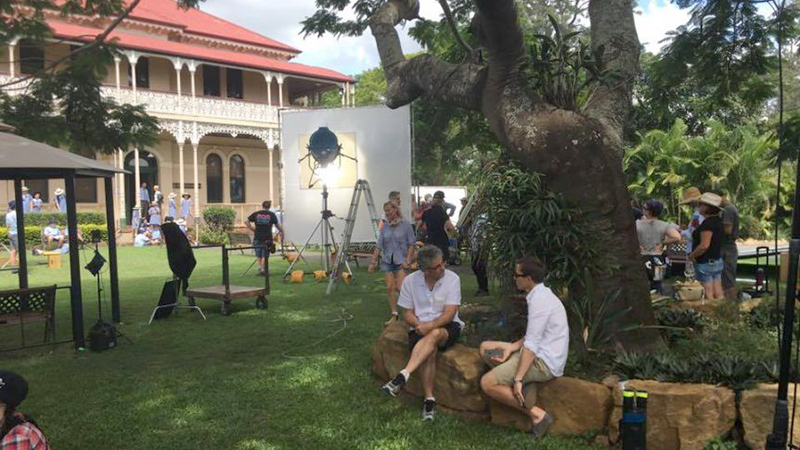 Shooting for Don't Tell, filmed at Woodlands of Marburg.