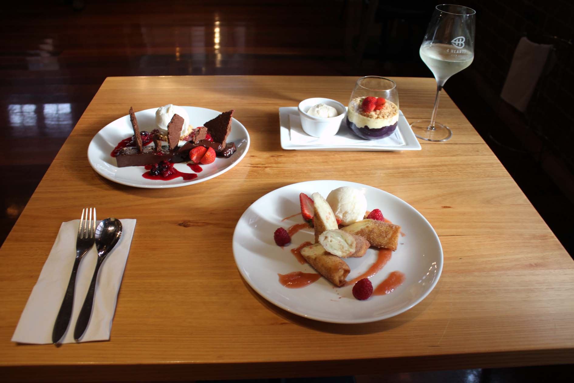 Dovetails trio desserts