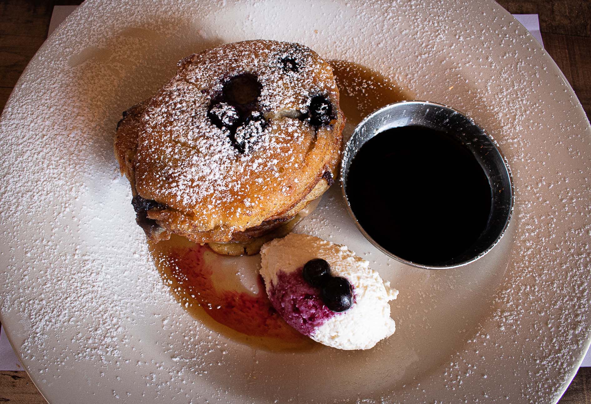 Blueberry and ricotta pancakes at Brookwater Barista