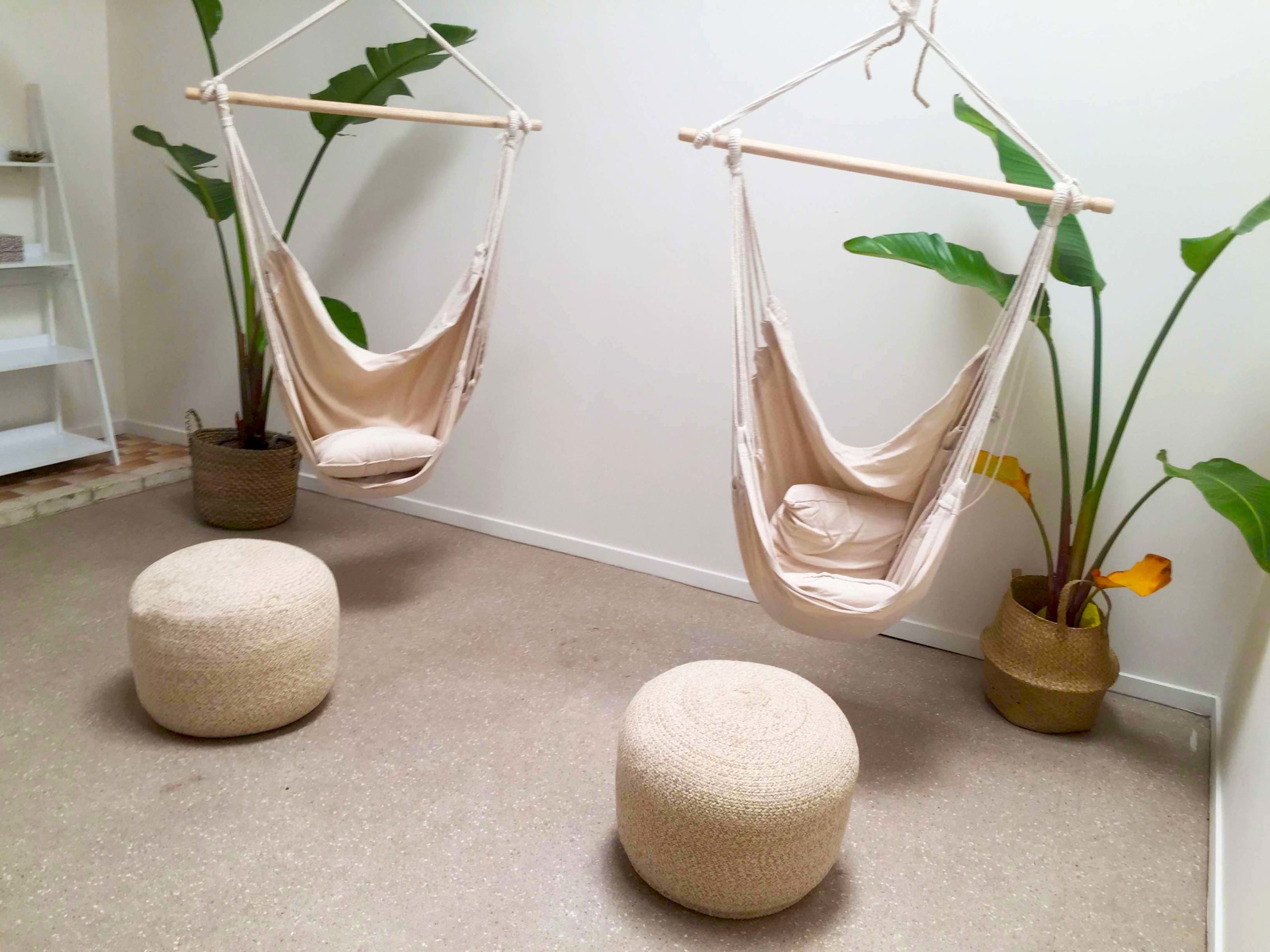 Hanging chairs at Ipswich Massage and Herbal Spa