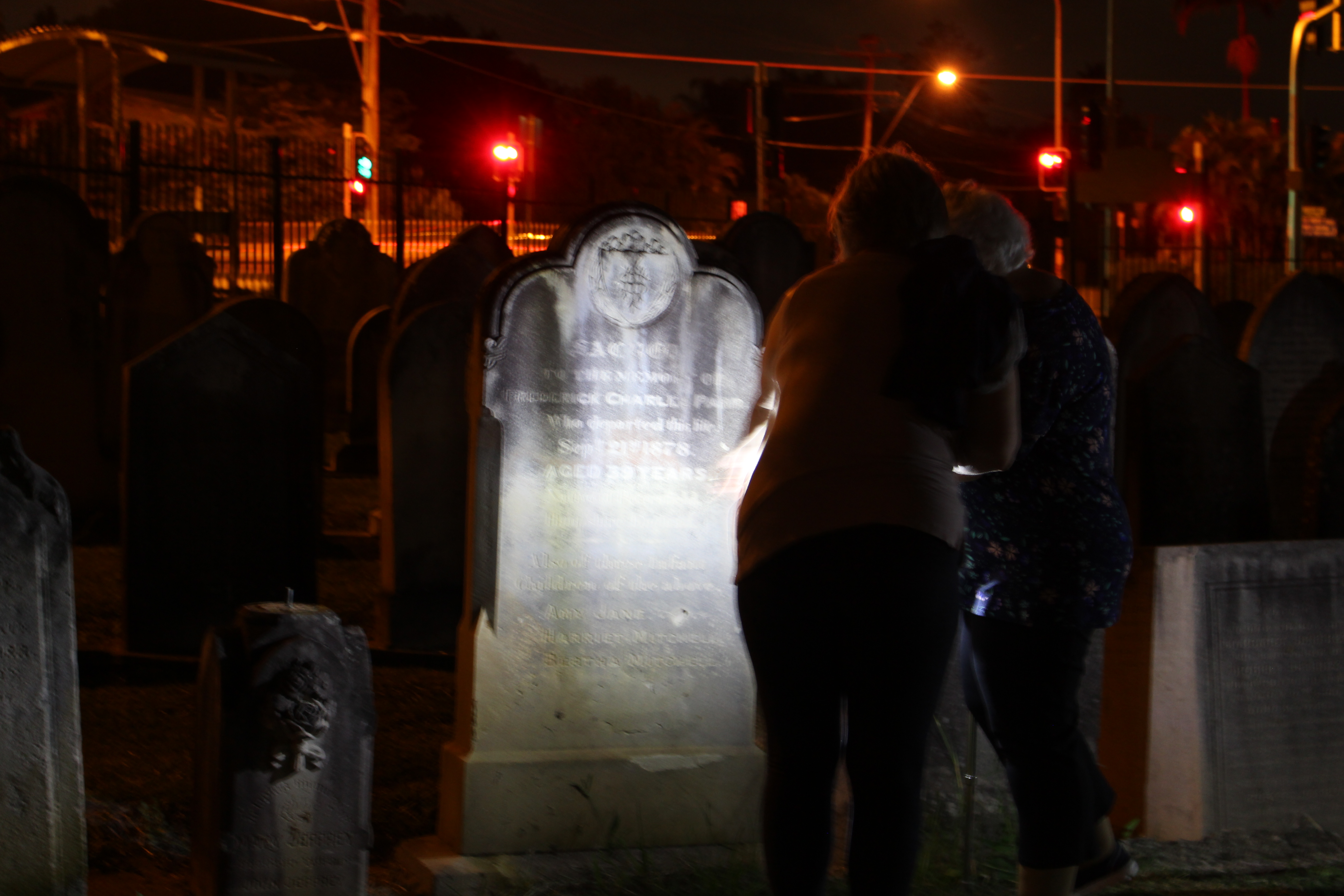 Ipswich Cemetery at night Ipswich Cemetery at night