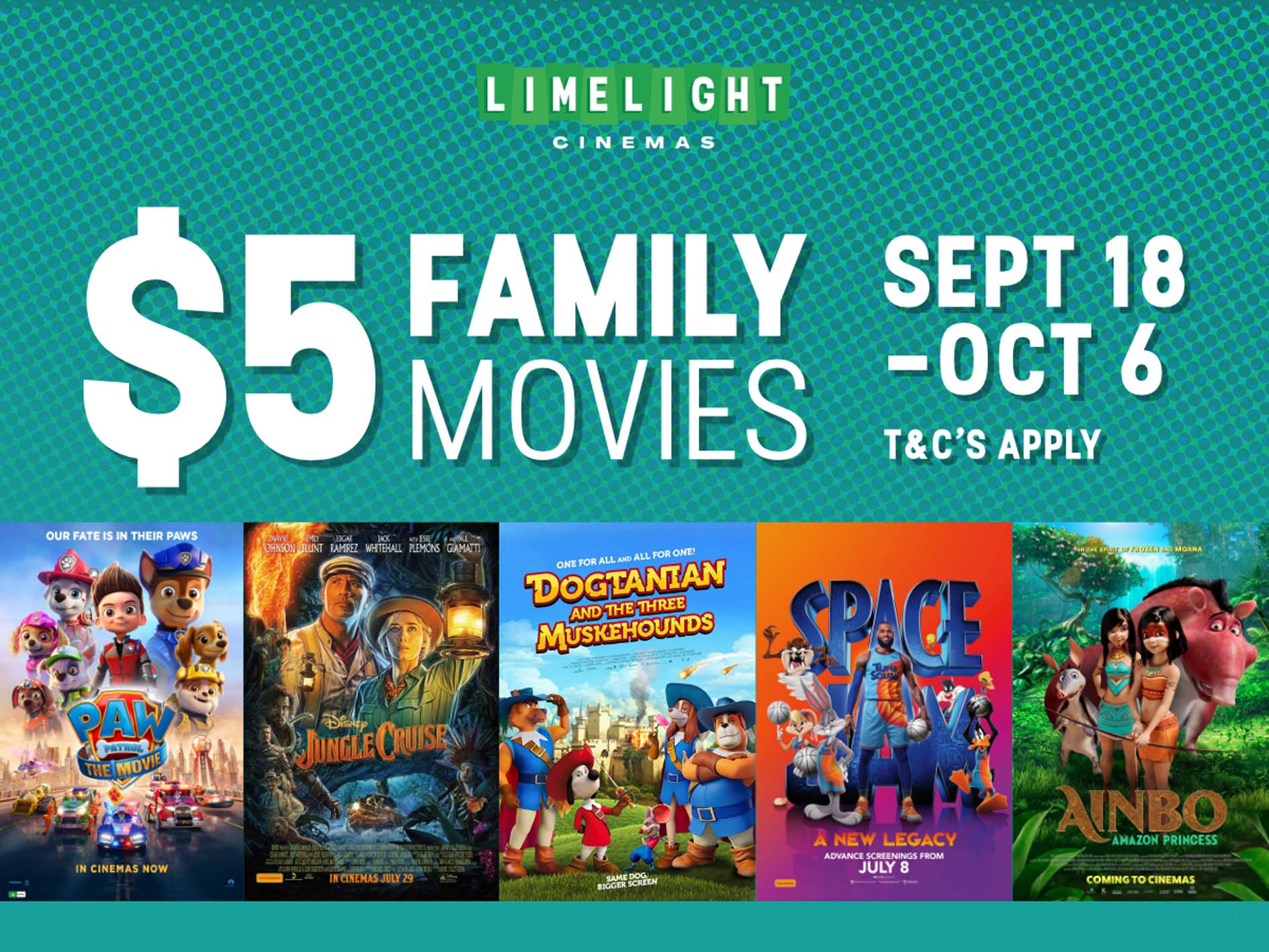 $5 movies at Limelight for the September school holidays