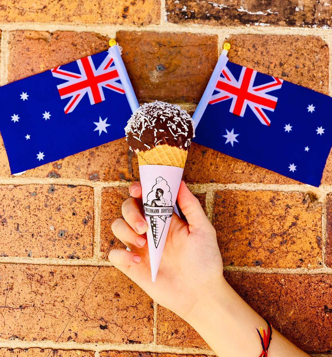 Lamington choc tops are available at UB's Milk Bar for Aussie Day.