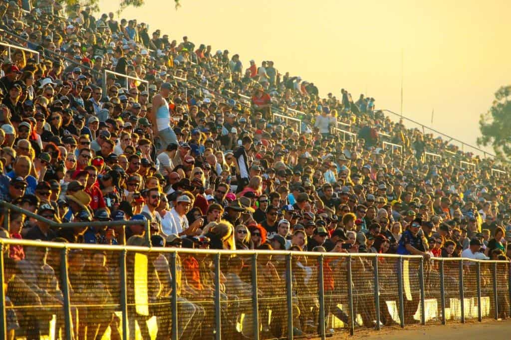 People 1 – The 30000 plus race fans, line the grandstands to the brim to check out the action