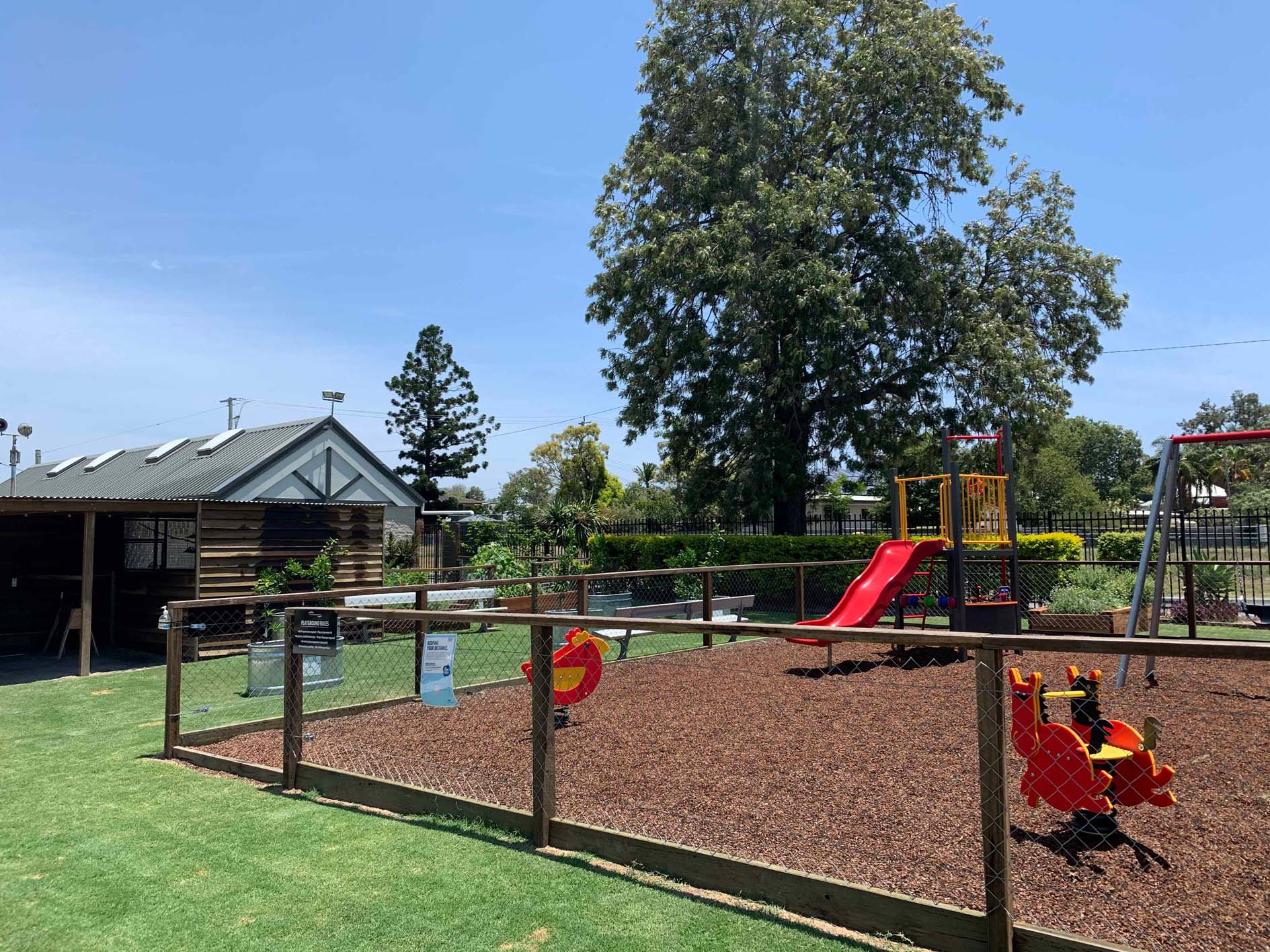 The Barn playground and aviary