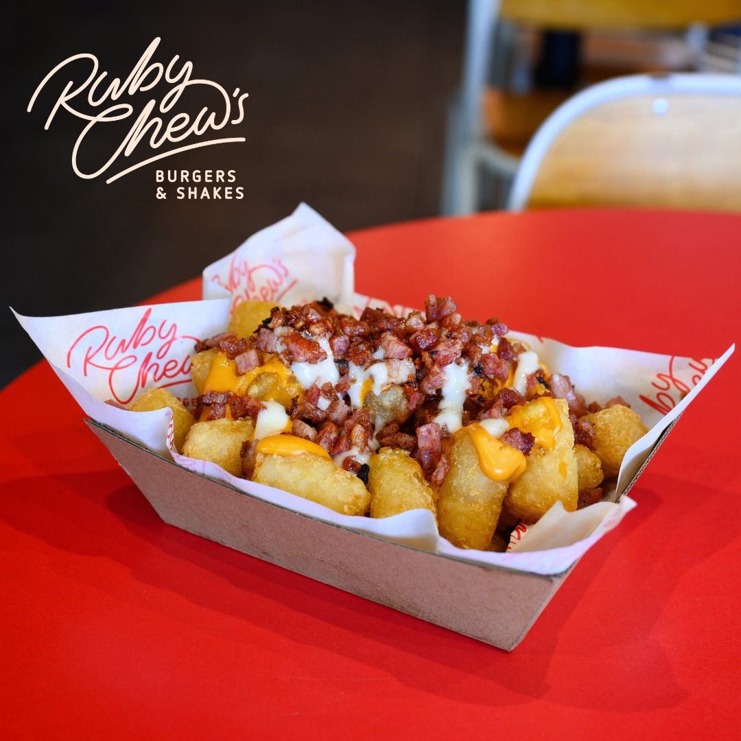 Ruby Chews bac 'n' cheese loaded tater tots