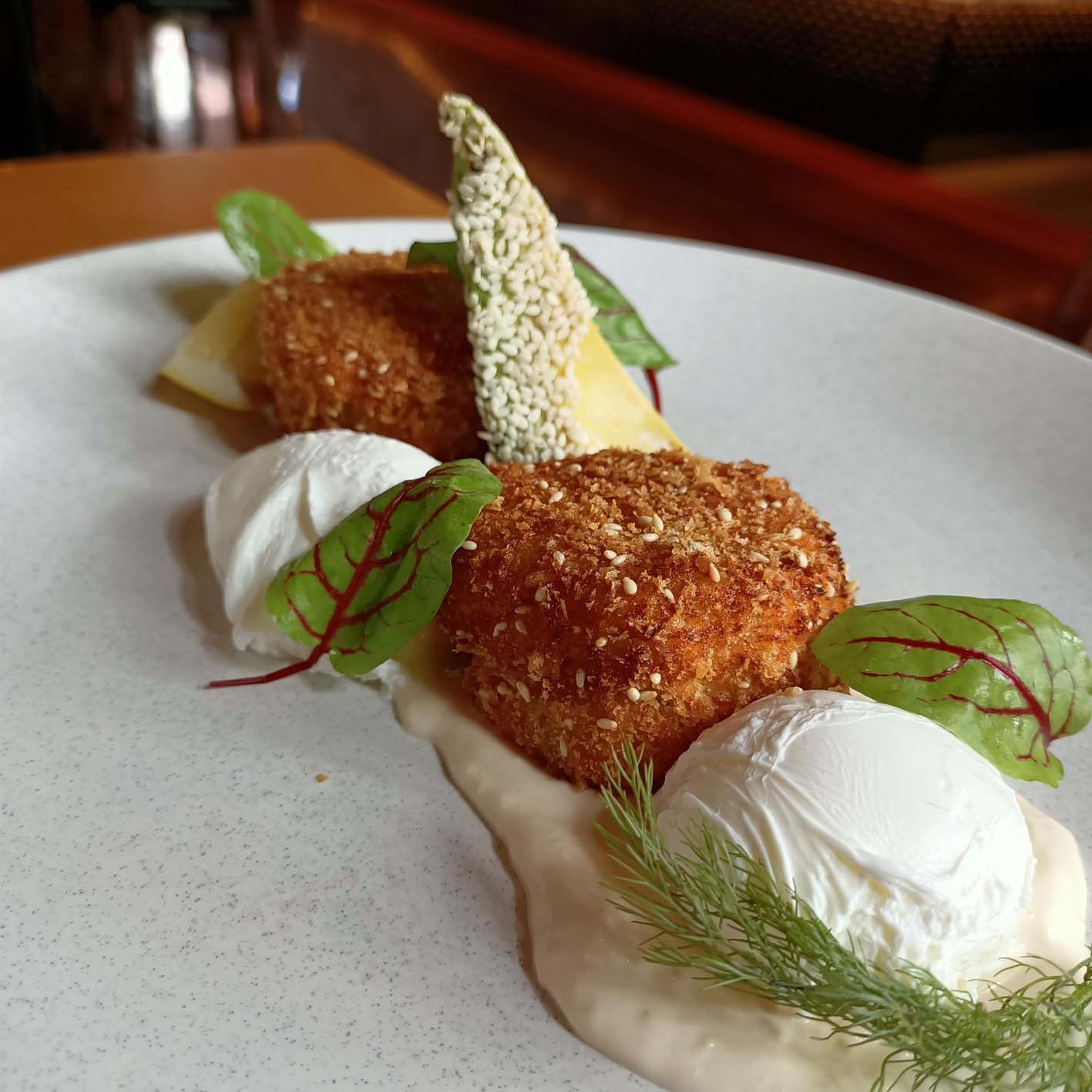 Salmon croquettes at Dovetails Salmon croquettes at Dovetails