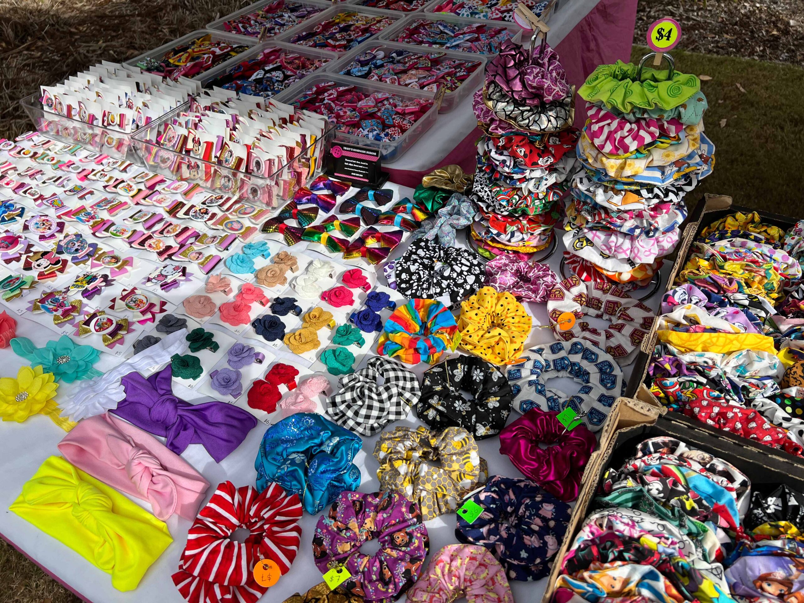 Scrunchies and bows at the Springfield Markets