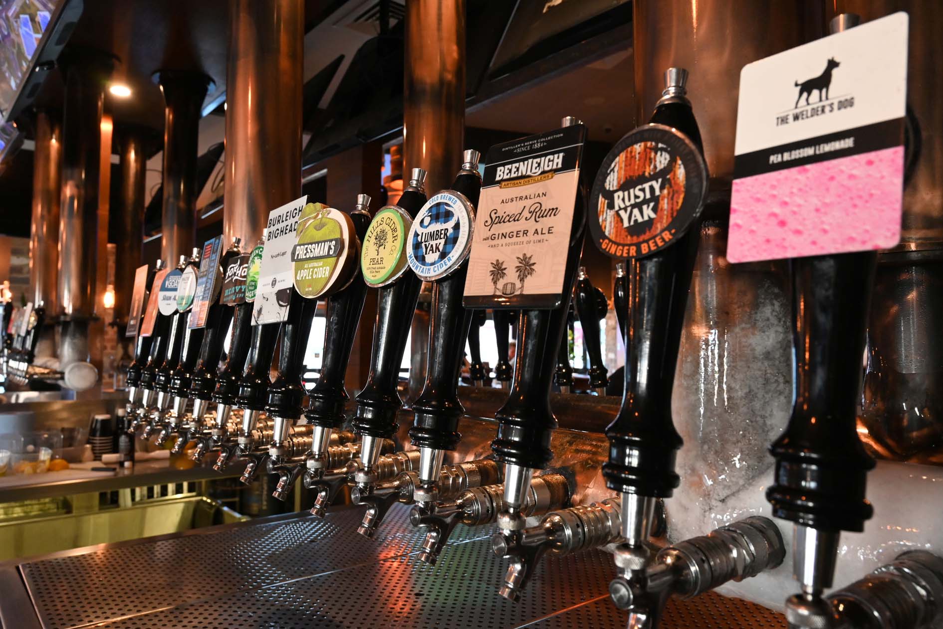 Beers on tap at the Prince Alfred Hotel