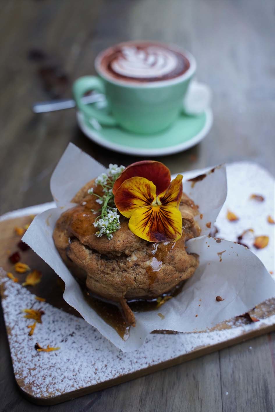 Warm sticky date muffins at Rafter _ Rose and hot choc