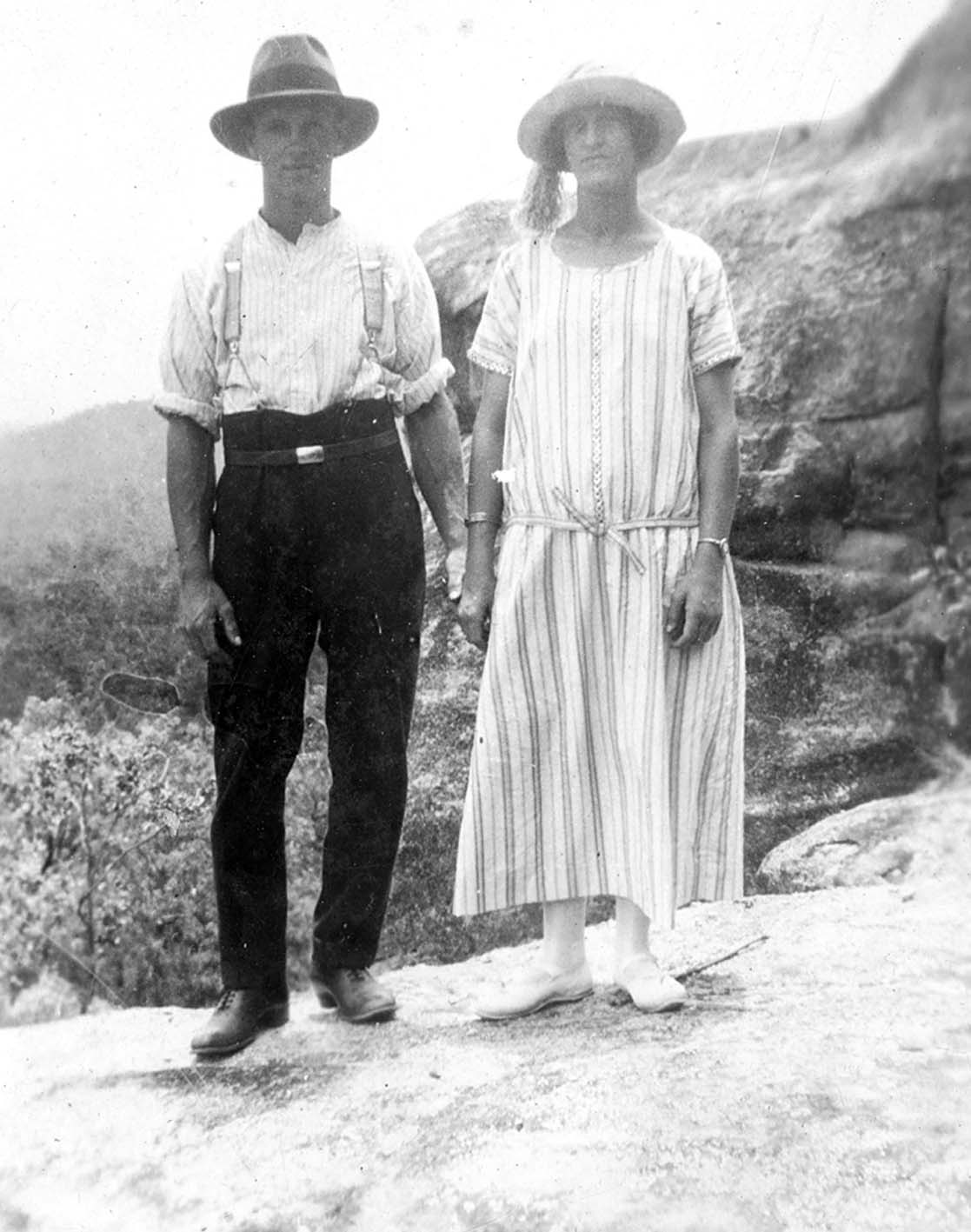Couple at White Rock, near Redbank, Ipswich, ca 1920: Ipswich Libraries (spydus.com)