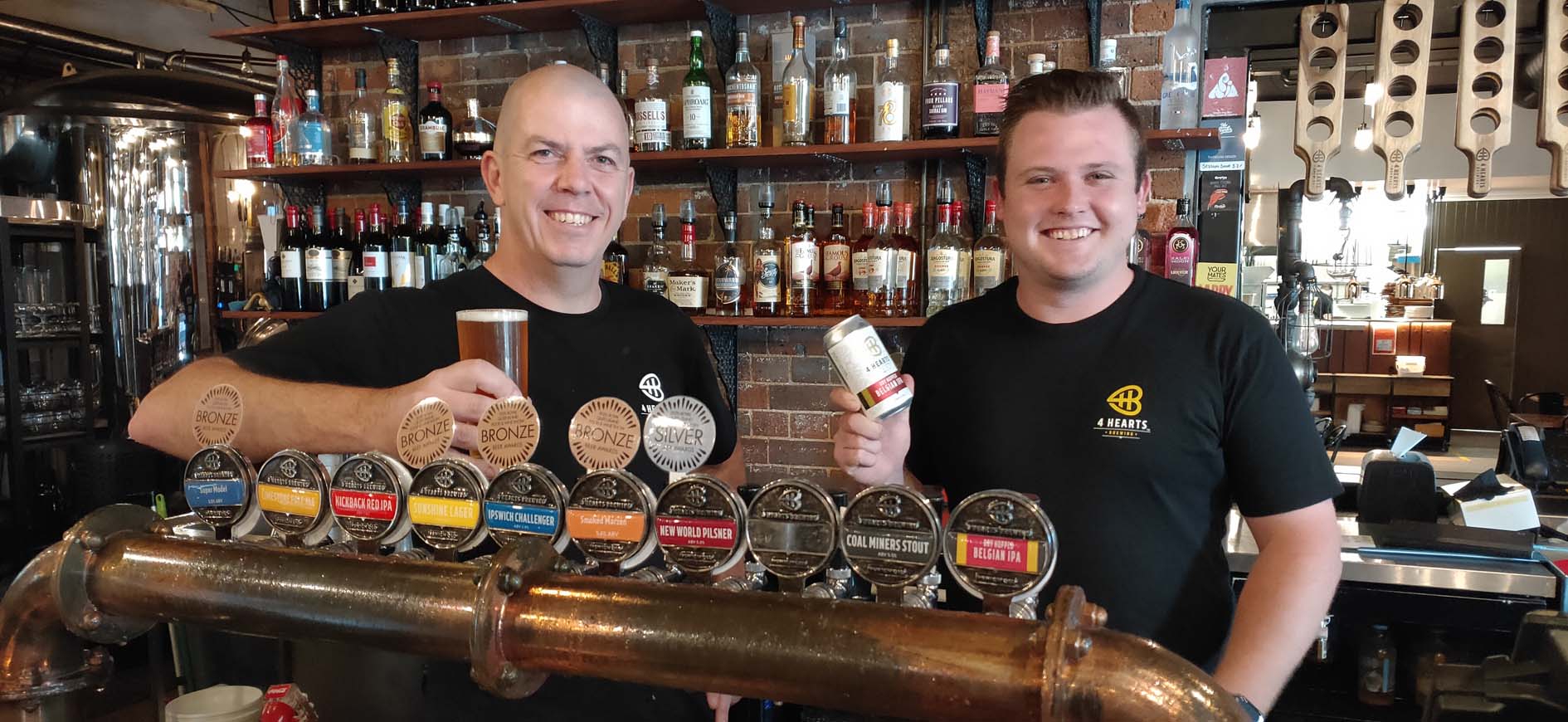 Pumpyard Brewer Ken Friend with Manager Josh Lampard Pumpyard Brewer Ken Friend with Manager Josh Lampard
