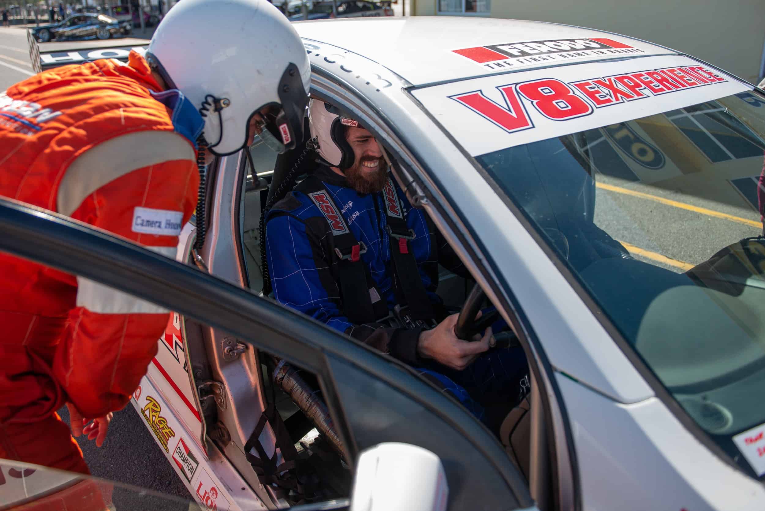 bheind the wheel at Queensland Raceway