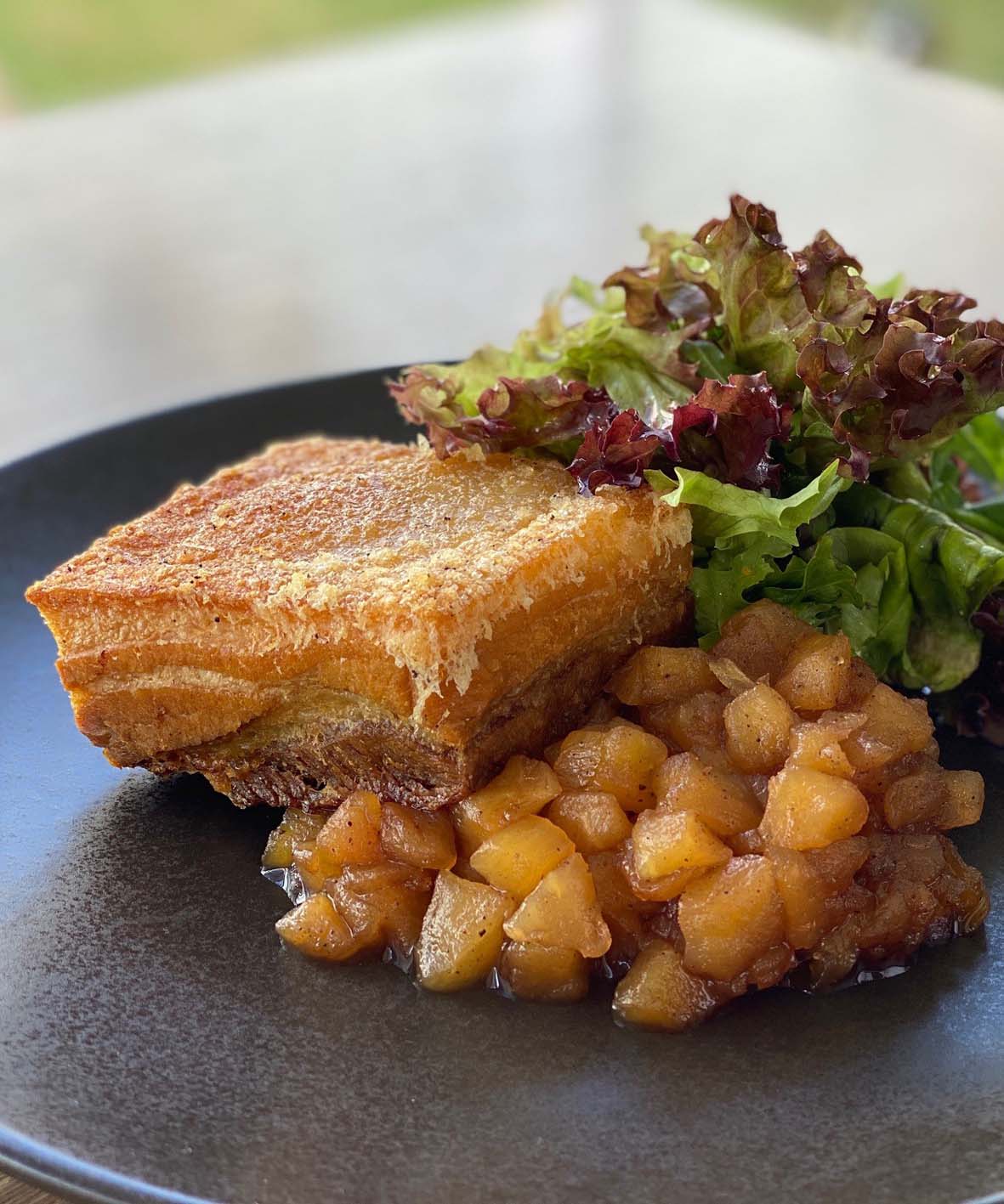 Slow cooked pork belly off the Brothers Flavours dinner menu Slow cooked pork belly off the Brothers Flavours dinner menu