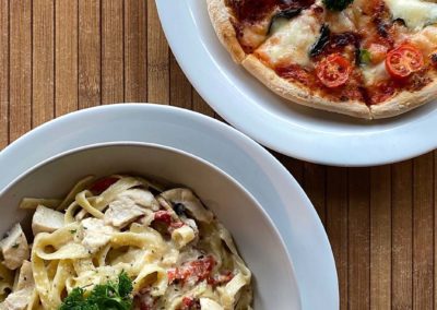 Pizza and pasta at Casa Mia for Flavours of Ipswich