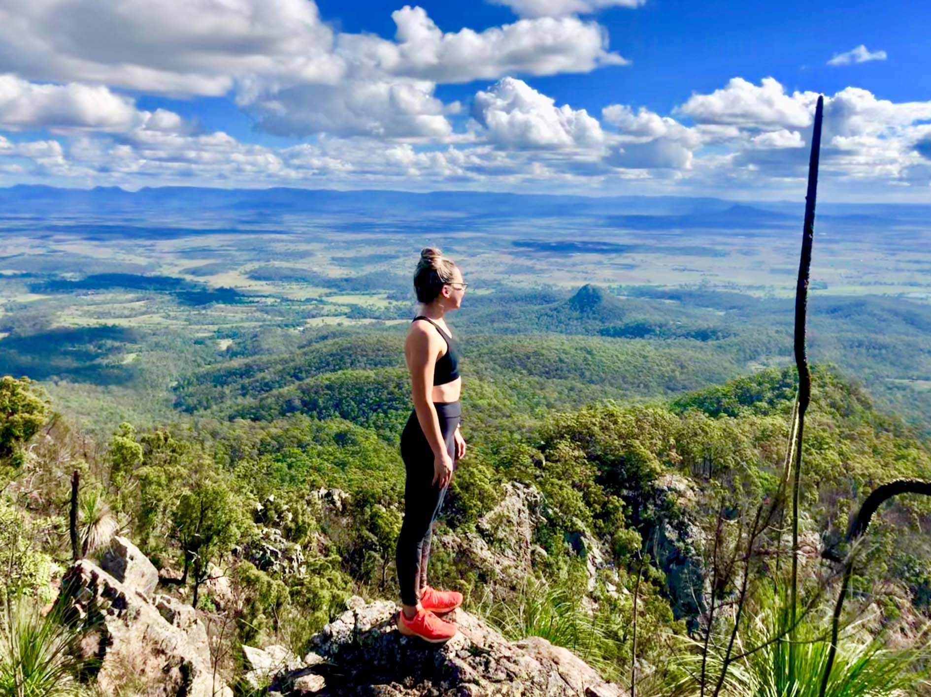 Stacie Timms at the top of Flinders Peak