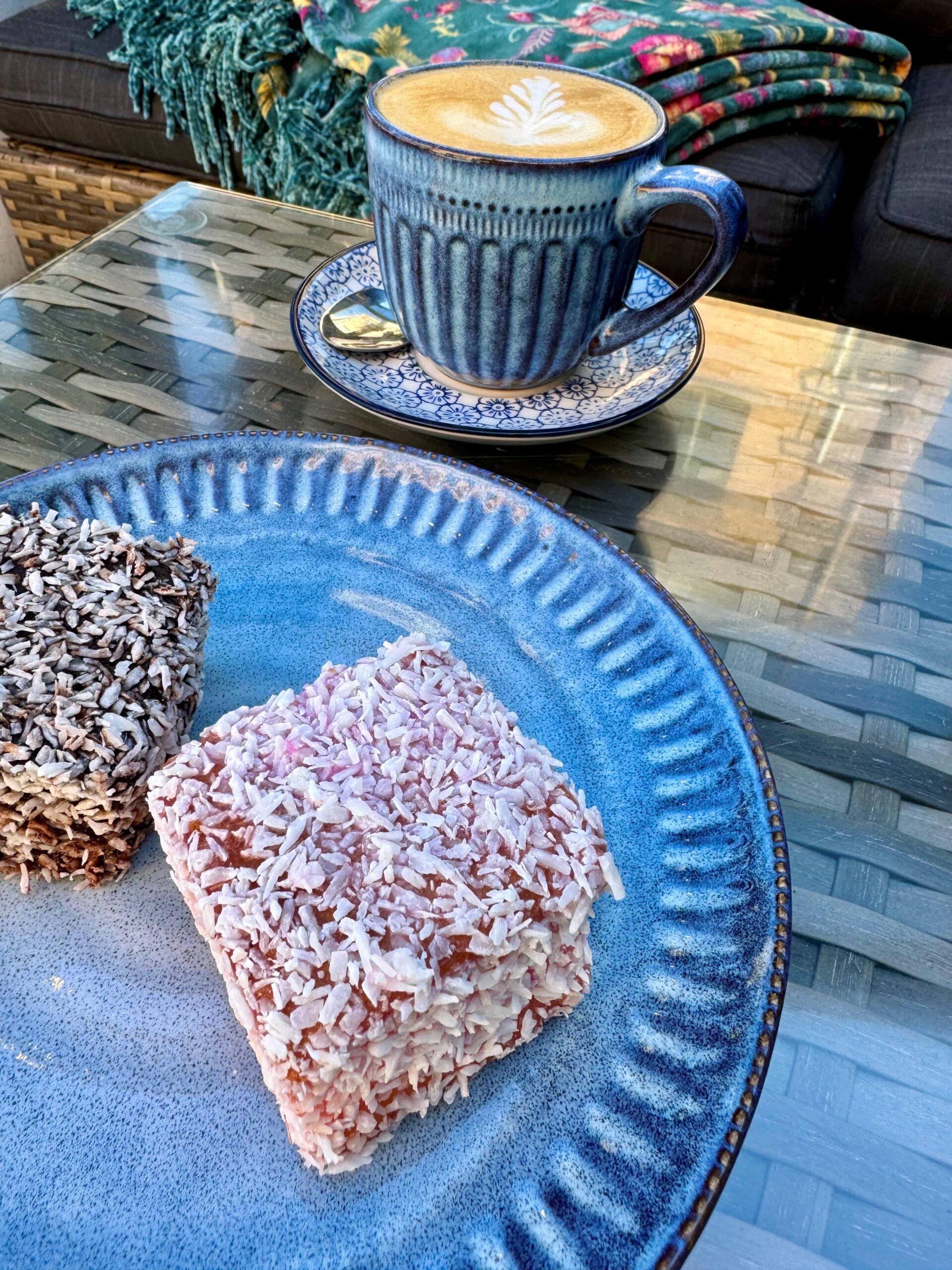 Chocolate and raspberry lamingtons at The Mill Coffee Shop Chocolate and raspberry lamingtons at The Mill Coffee Shop