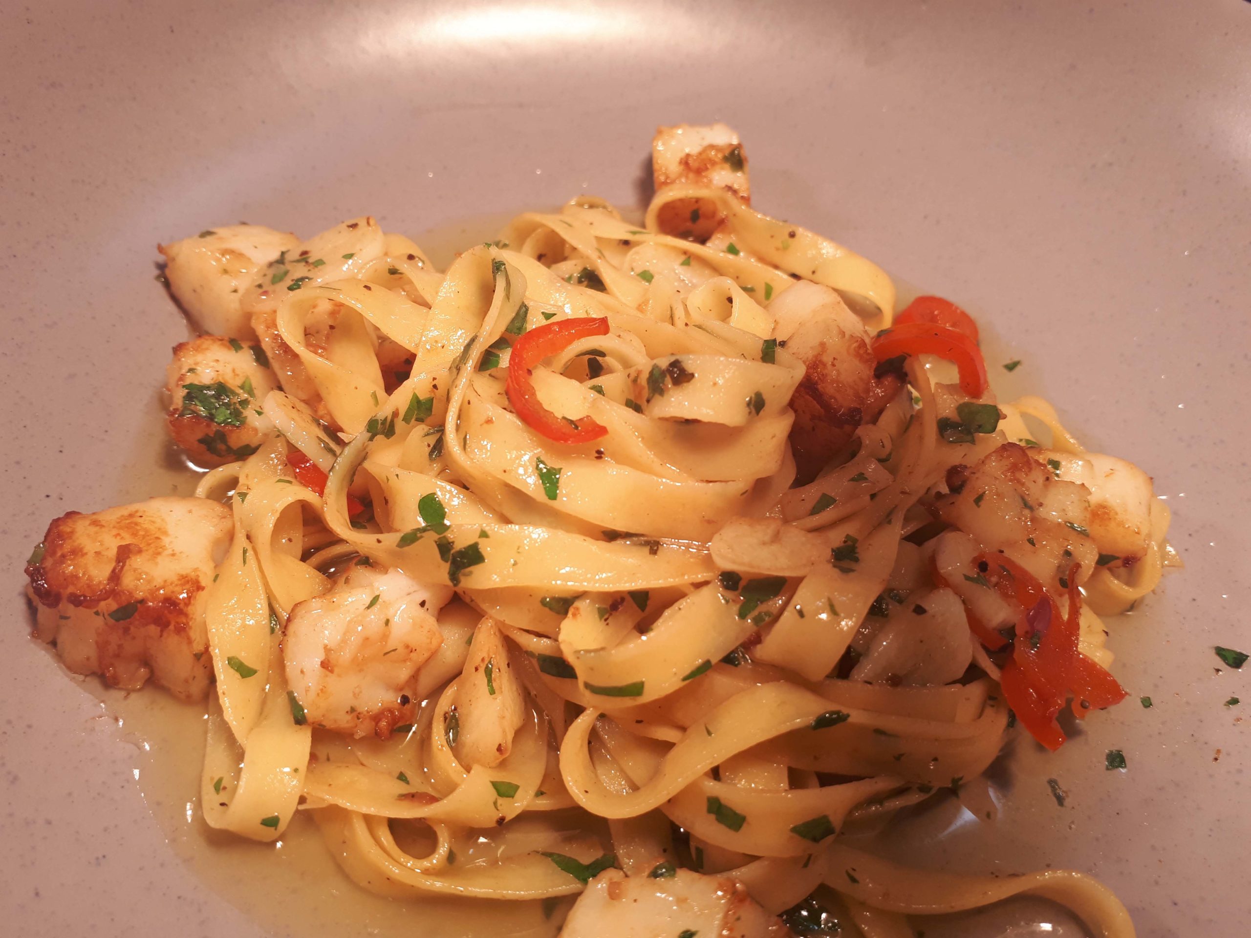 Seafood linguine at The Cottage Restaurant